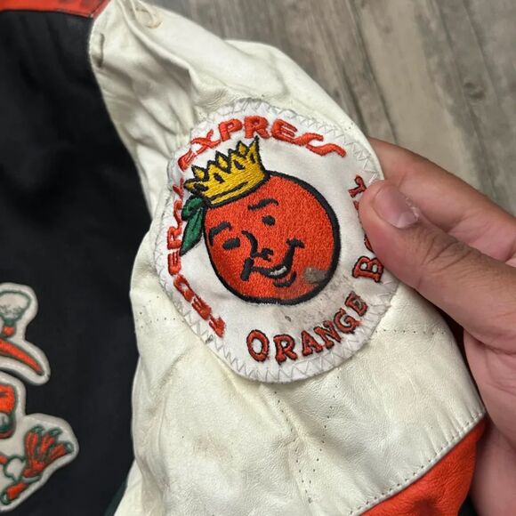 Vintage Jeff Hamilton NCAA Miami Hurricanes Orange Bowl Leather Jacket Size M - Picture 9 of 16